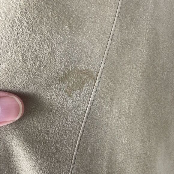 Genuine Suede Leather Maxi Skirt w Lace Hem 14 - Picture 10 of 15